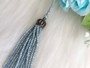Blue Beads Tassel Crown Charm Opera Necklace