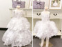 3-piece Adjustable Length White Organza Gown Size 5