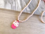 2 Pieces Cupcake Pendant Pearl Necklace & Bracelet Set