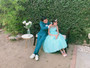 Blue Organza Tulle Full Length Gown 10-14