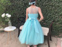 Blue Organza Tulle Full Length Gown 10-14