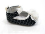 Black White Floral Flats Soft Sole Crib Shoes