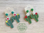 Beaded Cactus Earrings