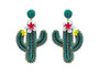 Beaded Cactus Earrings