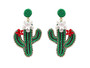 Beaded Cactus Earrings