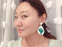 Beaded Cactus Teardrop Earrings