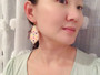 Beaded LV Inspired Teardrop Earrings