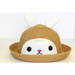 Bunny Straw Bowler Hat, Brown Ivory