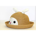 Bunny Straw Bowler Hat, Brown Ivory