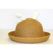 Bunny Straw Bowler Hat, Brown Ivory