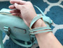 Aqua Leather Infinity Wrap Bracelet