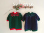 Knitted Long Gown, Red Green, Navy