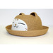 Kitty Straw Bowler Hat, Brown Pink