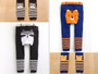 Cotton Leggings, Black Raccoon, Navy Tiger