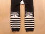 Cotton Leggings, Black Raccoon, Navy Tiger