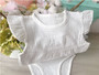 Infant Toddler Organic Cotton Muslin Flutter Sleeves Onesie