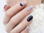 Sparkle Plaid Navy Gel Nail Art Stickers