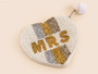 Mrs Bride Beaded Sparkle White Pouch