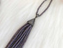 Purple Beads Tassel Charm Opera Necklace