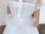 White Organza Tulle Sequins Floral Gown Size 6