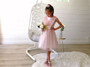 Pink Ruffles Tulle Floral Waistline Dress