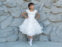 White Layered Ruffles Organza Dress 2T