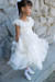 White Layered Ruffles Organza Dress 2T