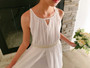 White Chiffon Pearl Dress Size 6