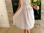 White Chiffon Pearl Dress Size 6