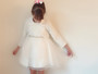 Lace Organza Pearl Rhinestones Ivory Dress