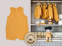 Organic Muslin Cotton Mustard Coverall Bodysuit