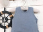 Organic Muslin Cotton Blue Coverall Bodysuit