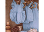 Organic Muslin Cotton Blue Coverall Bodysuit