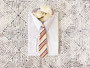 Boys Clip-on Patterned Necktie, Beige Gold Red