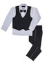 James Bond Tuxedo, Boy Regular Fit 5-piece Black White