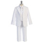 Baby to Boy Regular Fit 5-Piece Suit, White