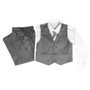 Boy Slim Fit 5-piece Suit, Charcoal Gray