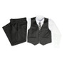 Boy Slim Fit 5-piece Suit, Charcoal Gray