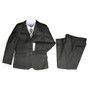 Boy Slim Fit 5-piece Suit, Charcoal Gray