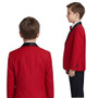 Boy Slim Fit 7-Piece Suit Satin Shawl Lapel, Red Burgundy