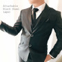 Boy Slim-Fit 5-piece Multi-Wear Shawl Lapel Shine Suit, Black