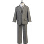 Boy 5-piece Linen Regular Fit Suit, Gray Size 7