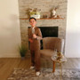 Boy 5-piece Linen Regular Fit Suit, Brown Gray