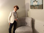 Boy Slim-Fit 5-Piece Tweed Suit, Beige