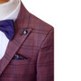 Teen Boy Slim-Fit 5-Piece Burgundy Plaid Suit