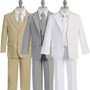 Baby to Boy Regular Fit 5-Piece Suit, Silver