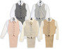 4-piece Linen Vest Set, Beige Gray Khaki Pink