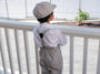 5-piece Linen Newsboy Pants Set, Dark & Light Gray