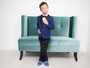 Boys Royal Blue Vegan Faux Leather Loafer Shoes