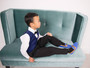 Boys Royal Blue Vegan Faux Leather Loafer Shoes